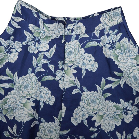 Maurices Skirt Womens Large L Blue Flower Rose Print 22 1/4" Length - Picture 2 of 8